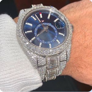 Regrés de montre à la main pour hommes de montres à la main Mouvement mécanique automatique 41 mm avec bracelet en acier étouffé de diamants