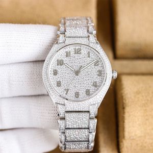 Handgemaakte diamanten dames designerhorloges Automatisch mechanisch 324SC uurwerkhorloge 36 mm roestvrijstalen band Saffier waterdicht horloge Montre De Luxe