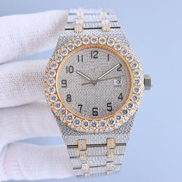 Montre de diamants faits à la main pour hommes montres de créateur mécaniques automatiques 42mm avec acier clouté de diamants 904L saphir femmes montres-bracelets Montre de Luxe