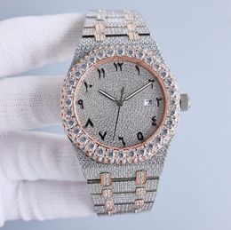 Regarder des diamants faits à la main montre mécanique automatique 42 mm avec acier à tas de diamant 904L Sapphire Femmes Wristwatch Montre de Luxe-07