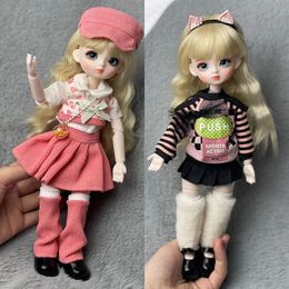 Poupée de 30cm faite à la main, ensemble complet de 16 BJD, tête ouverte, princesse douce avec 3 paires d'yeux, jouet pour enfants et filles, cadeau 240313