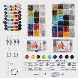 Collier de bracelet de bricolage fait à la main Verre acrylique Verre 7 Chakra Stone Bead Kit Tool Kit Accessory Trend Bijoux de fabrication de bijoux de fabrication 240418