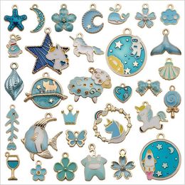 Handgemaakte DIY Sieraden Charms Hangers Voor Armband Ketting Oorbel Accessoires 31 Stijlen Legering Olie Druppel Dier Hart Sieraden Montage