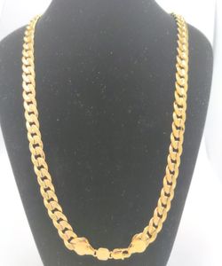 Handgemaakte Dubai Men039S Cuban Link Chain ketting in 18 K gestempeld goud gevulde Pave Curb3270964