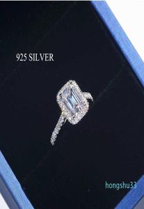 Anneau de diamant de diamant de laboratoire émeraude fait à la main 925 Bands de mariage de fiançailles en argent sterling pour femmes bijoux de fête fine de mariée 206371635