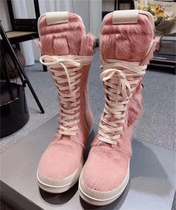 Handgemaakte exclusieve roze pink -zijkant Pocket High Street Punk Boots Real Leather Ow Rock Booties