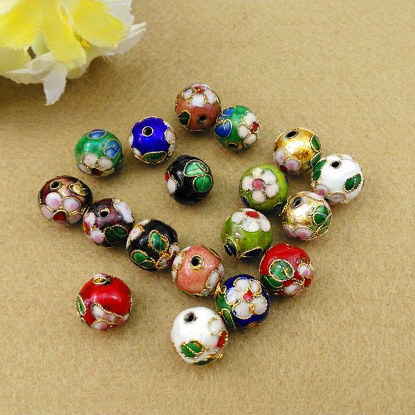 Fait à la main fantaisie émail cloisonné filigrane 12mm perles rondes collier à faire soi-même Bracelet boucles d'oreilles fabrication de bijoux fournitures accessoires en gros 400 pcs/lot