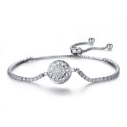Bracelet bracelet de bracelet de soleil en cristal argent en cristal argent bracelet