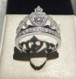 Anneau de couronne Lady Crown 925 argent sterling 5a Zircon CZ Engagement ALLINGS 5794728