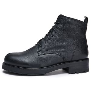 Handmade Fashion Martin Classics Men genuino cuero invierno de invierno encaje negro botas para hombres