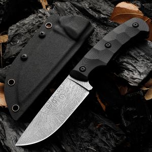 Cuchillo de hoja fija hecho a mano, cuchillos de bolsillo para acampar, Kageki táctico con funda Kydex