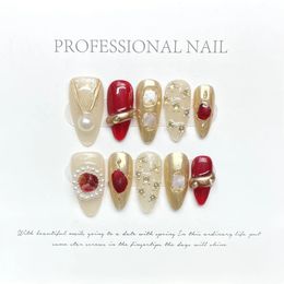 Handmade French Press on Nails with Design Reusable Adhesive Fasle Nail Artifical Wearable Tip Art for Girl Y2K 240113