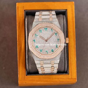 Handgemaakte volledige diamanten horloge heren automatische mechanische horloges 40 mm met met diamanten bezaaide stalen saffier zakelijke horloges Mont302p