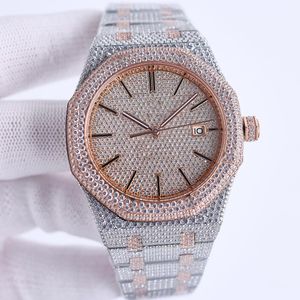 Handmade Plein de Diamonds Watch Mens Automatic Mechanical Watches 41mm with Diamond-Claid Steel 904L Sapphire Women Business Wristwatch Montre de Luxe