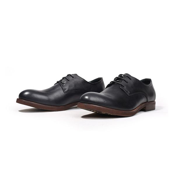 Zapatos de vestir hechos a mano de cuero genuino para hombre, zapatos Oxford con cordones y puntera color borgoña para boda, oficina, negocios, zapatos formales para hombre E69