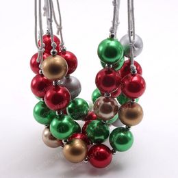 Collier de perles épais fait à la main pour filles, style de noël, bubblegum, chaîne en corde pour enfants, réglable, bijoux pour enfants