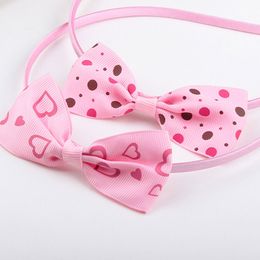 Handgemaakte hart Bowknot Hairbands Hoofdbanden voor meisjes Kinderen Solid Color Party Club Decor Hoofdkleding Mode -accessoires