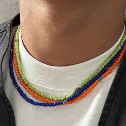 Handgemaakte ins kleurrijke kralen ketting high street heren ontwerpgevoel hiphopstijl niche dames mode all-match sieraden cadeau