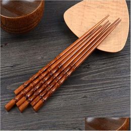 Chopsticks creativos de sushi japoneses hechos a mano Chopstick de bambú de madera de comida de comida para restaurantes Dhv Dhv