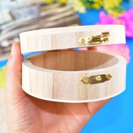 Handgemaakte sieraden Opbergdoos Wood Plain Candy Case Ring Organizer Crafts Case Natural Color Handmade Soap Packaging Houten Box