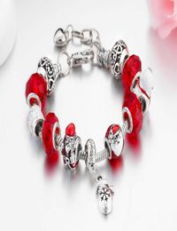 Bijoux faits à la main Bracelets de charme entiers Style européen bricolage grand trou bracelet de perles cadeaux de noël pour les femmes père noël alliage3420347