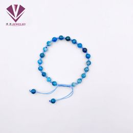Nœud fait à la main faisant un bracelet de perles en pierre naturelle de 6 mm, bracelet de perles de cristal de guérison pour femmes et hommes, perles rondes en pierres précieuses, bracelet réglable, bijoux