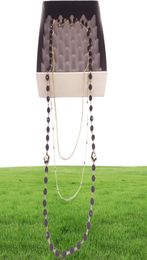 Handgemaakte Kpop Fashion Black Email Camelli Bead Meerlagige lange ketting Dames Sweater Accessoriescollier Femmecollier Sautoir L6258477