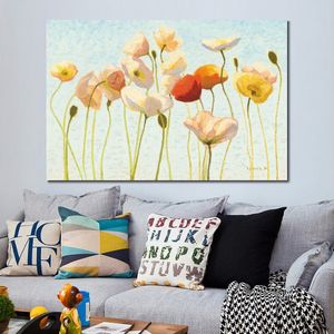 Handgemaakte landschapskunst op canvas Gewoon klaprozen bloemen kunstwerk schilderij Home Decor