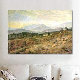 Fait à la main paysage toile mur Art montagnes géantes Ii Caspar David Friedrich peinture oeuvre pour Restaurant décor moderne