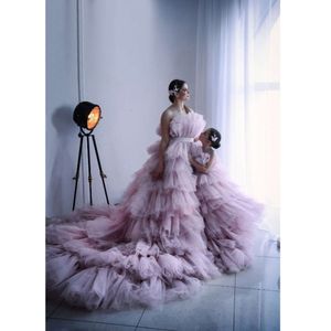 Handgemaakte lavendel TULLE MAM ME ME Lassende jurken voor verjaardagsfotoshoot prachtige pre-bruiloft moeder en kinderkostuum 2023