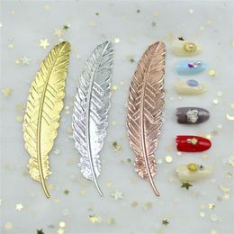 Handgemaakte bladvorm Pagina markers Goud Verzilde bladwijzer Bookmark Metal Feather Studenten Stuursartikelen Book Darts