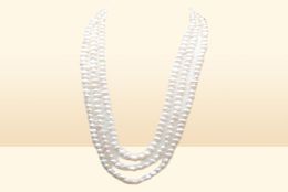 Handgemaakte lange 200 cm natuurlijke 78 mm witte barokke zoetwaterparelketting trui ketting222s6382252