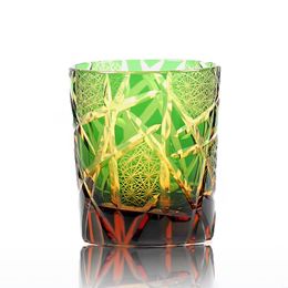 Handgemaakte Luxe Glas Edo Kiriko Drinkglas Ouderwetse Crystal Whiskey Cup Scotch-Bourbon Cocktail Wijn Geschenkverpakking