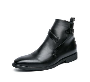 Bottes en cuir suédé pour hommes, faites à la main, hautes, avec boucle formelle, Design, chaussures à la mode, Style Winte Boot