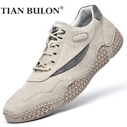Chaussures décontractées en cuir faites à la main pour hommes, baskets à la mode, marque de luxe, chaussures de marche respirantes, grande taille 46