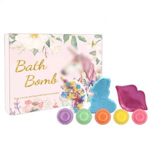 8pc/set handgemaakte zeemeermin uni -korn hamburger zout badbad kids bubbel bom kinderen huidverzorging lichaamsmassage spa stress relief Mothers Day verjaardag cadeau doos Zl0665