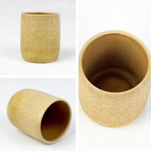 Tasse à thé en bambou naturel faite à la main tasses à lait de bière de Style japonais avec poignée artisanat de voyage écologique vert