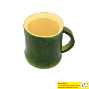 Tasse à thé en bambou naturel faite à la main tasses à lait de bière de Style japonais avec poignée artisanat de voyage écologique vert