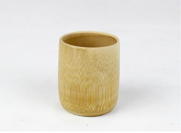 Tasse à thé en bambou naturel faite à la main tasses à lait de bière de Style japonais avec poignée artisanat de voyage écologique vert SN3028