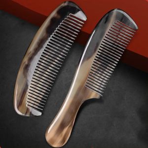 Handgemaakte Natuurlijke Schapenhoorn Kam Fijne Tand Antistatische Hoofd Hoofdhuid Massage Gezondheid Home Reizen Haar Styling Tool voor Vrouwen mannen 240229