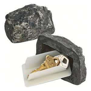 Artículos novedosos hechos a mano, llave de repuesto para exteriores, caja fuerte para casa, almacenamiento oculto, caja de piedra de seguridad, rectangular