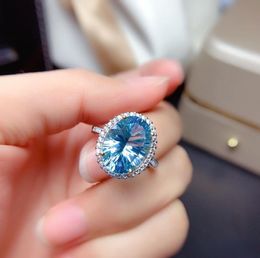 Anillo de promesa de Aquamarine Lab Oval 3ct hecho a mano 925 Anillos de boda de compromiso de plata esterlina para mujeres joyas de dedo nupcial5542954