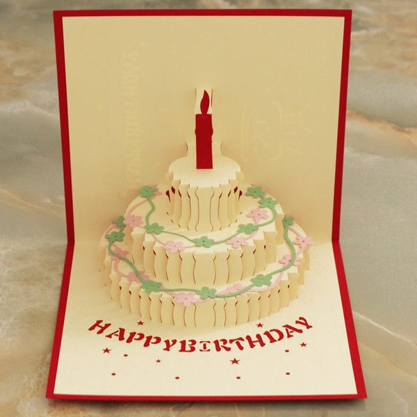 Carte de vœux d'anniversaire stéréoscopique 3D découpée à la main, type pliant, Unique, créative, artisanat ethnique chinois, cartes cadeaux