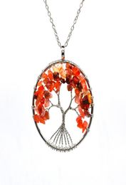 Handgemaakte hanger kettingen Fashion Tree of Life Hanger Amethyst Rose Crystal ketting edelsteen chakra sieraden ACC0426526526