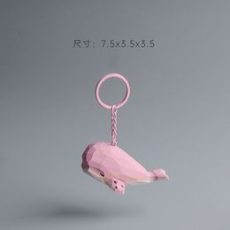 Main Rose Baleine Porte-clés En Bois Sculpté Porte-clés Sac À Dos Pendentif Animal Sculpture Sur Bois Ornements Mobile Téléphone Charme Cadeau