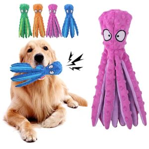 Handgemaakte pluche geluid Octopus schelp puzzel kat speelgoed bijt interactieve hond tanden reinigen kauwspeelgoed dierbenodigdheden