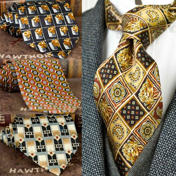 Corbatas estampadas a mano para hombre, corbata con patrón de Paisley geométrico, 100% de seda estampada, traje único clásico, regalo para hombre