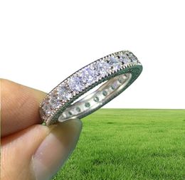 Bague en diamant faite à la main, promesse, bague de fiançailles en argent Sterling 100 véritable S925, pour femmes, bijoux de doigt de mariée LJ200838584650