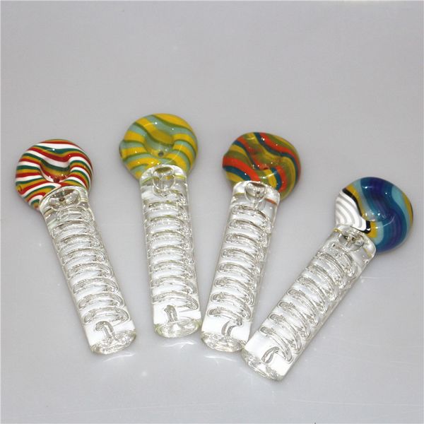 Pipa de fumar de vidrio Pyrex hecha a mano, divertida cuchara Bong de alta calidad, accesorios para fumar, pipas de mano de hierba seca