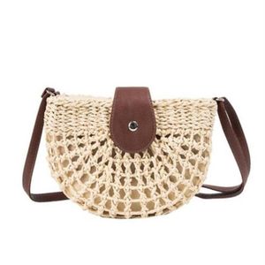 Sac de paille tissé en rotin fait à la main sac de plage d'été pour femmes 2021 bohême Messenger sacs à bandoulière pour filles sac à main quotidien270N